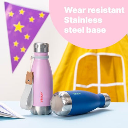 Kids Water Bottle-9 oz Leak Proof Insulated Water Bottle for Lunchbox - color: Purple Pink, size: 9 Ounces