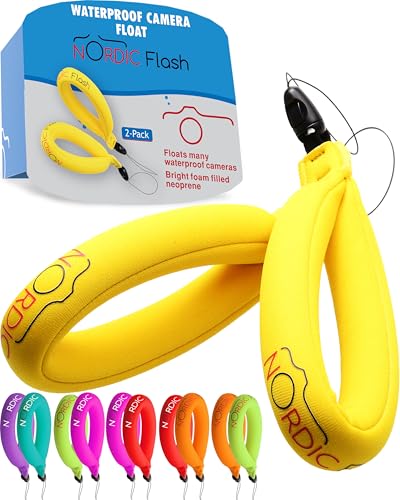 Nordic Flash Floating Wrist Strap (2-pack) for Phone & Action Camera - Compatible with GoPro Hero 13, Insta360 X4, DJI Action 5 Pro, OM System TG-7, Kodak PixPro WPZ2 & iPhone - Bright Yellow - color: Bright Yellow