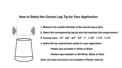 Shepherd Hardware 7/8-Inch Inside Diameter Rubber Leg Tips, 4-Pack, Black