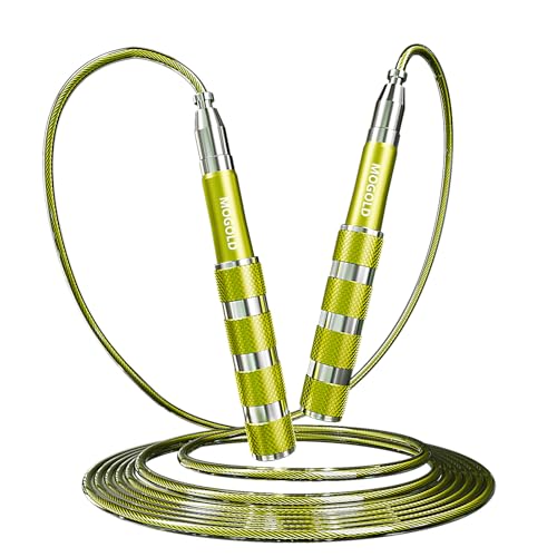 Retractable Jump Rope - No Tool Adjustable, Fits in Pocket, Tangle-Free Steel Cable for Travel & Gym - color: Yellow