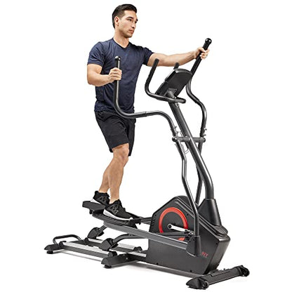 Sunny Health & Fitness Smart Upright Elliptical Machine with Pulse Sensor - size: 18" Stride