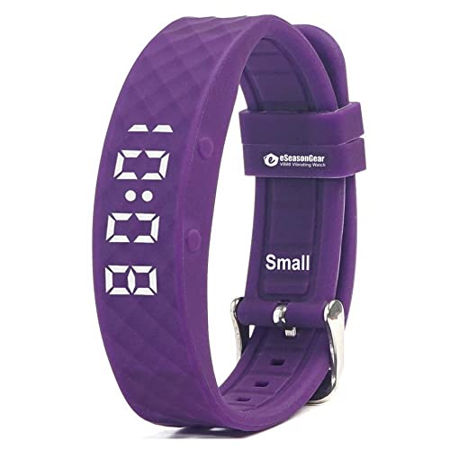 VB80 12 Alarm Vibrating Watch, Silent Vibration Shake Wake ADHD Medication Reminder - color: Purple-Small