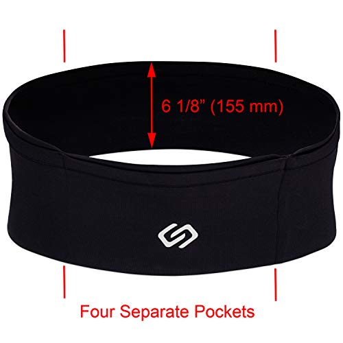Sporteer VersaMax Running Belt, Anti-Theft Travel Money Band, Black, XS - color: Black, size: X-Small