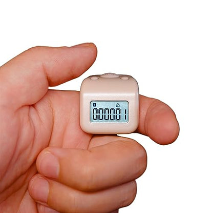 Rechargeable Finger Counter, IPX8 Waterproof Lap Counter, Silent 6 Channels Digital Tasbih Tally Clicker with LED for Prayer Swimming Knitting Gift - color: Coffee