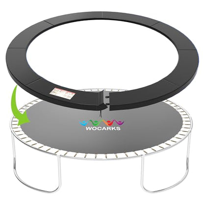 Waterproof Trampoline Spring Cover,Safety Pad Replacement 10-16ft - color: Black, size: 16FT