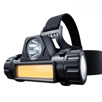 Super Bright Headlamp Rechargeable High Lumen Last Long LED Lamp for Camping Clip-On Hard Hat Hands-Free Work Lamp with Magnetic Base, Adjustable Spotlight Flashlight for Running Hiking Camping