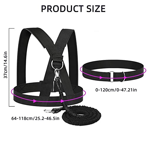 Speed Training Equipment Resistance Football Explosive Training Set - color: black rope, size: 13.1FT