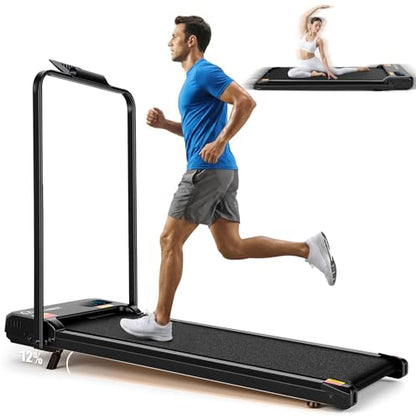 ANCHEER Walking Pad with Incline - Under Desk Treadmill with Handle Bar - color: BBlack