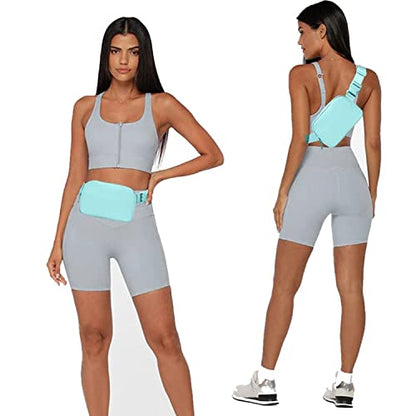 Tapp Collections Unisex Mini Crossbody Belt Bag with Adjustable Strap Small Waist Pouch for Workout Running Traveling Hiking - Mint - color: Mint