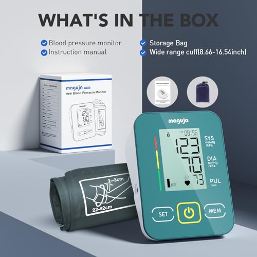 maguja Upper Arm Blood Pressure Monitor Auto Digital for Home Use (Green) - color: Green
