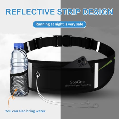 SooGree Slim Running Belt Sport Fanny Pack for Women Men,Reflective Waist Pack Runner Pouch Belt, Zipper Waterproof Running Phone Holder Jogging Pouch for Phone Money (GSP8806 Pink) - color: GSP8806 Pink