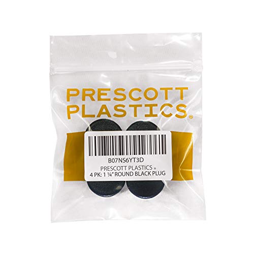 Prescott Plastics 1 1/4” (31.75 mm) Outer Perimeter Flexible Plastic Hole Plugs, Square Black Metal Tubing End Caps, Strong Furniture Leg Inserts, Impact & Weather Resistant, Made in the USA - 4 Pack - color: 4 Pack, size: 1.25"