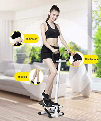 MAD HORNETS Fitness Workout Exercise Air Stair Stepper Machine Cardio Equipment with Handle bar, Multi-Function LCD Moniter