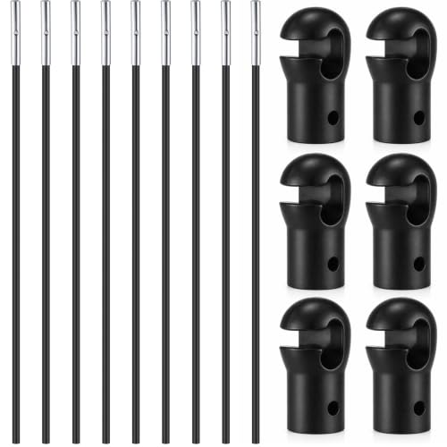 Wesiti Trampoline Fiber Glass Rods for Top Ring of Net Enclosure Fiberglass Poles for 8/10/12/14/15/16Ft Frame with Tube Caps, Not for The Plastic T Connector - size: for 8ft Trampoline Frame