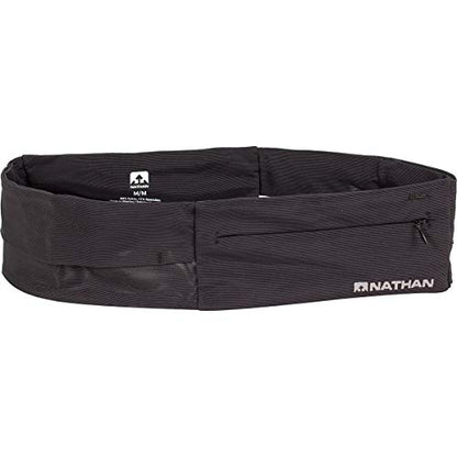 Nathan Zipster Running Belt for Men and Women, Bounce Free Waist Pack, Running Fanny Pack Women, Pockets with Zippers, Fits All iPhones - color: Black, size: X-Small