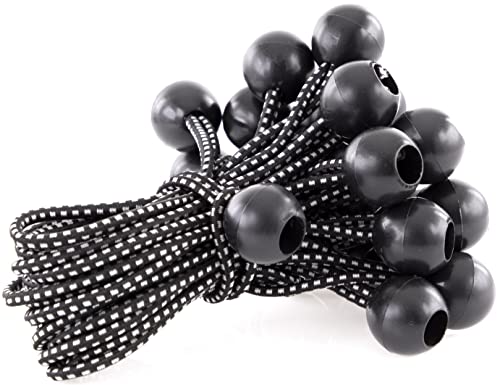 Kotap BB-6B Ball Bungee Cord, Heavy-Duty & Versatile, Indoor & Outdoor, Tarp Tie-Down, Organize & Secure, 6-Inch, Black, 25 Pack - size: 6 Inch, style: 25-Pack