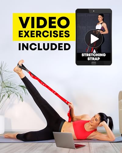 Stretching Strap with Loops, Non Elastic Stretch Band for Physical Therapy