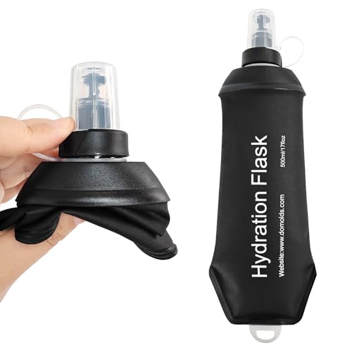 500ml Soft Flask, Soft Water Bottle for Hydration Packs, Running, Hiking, Cycling and Climbing - Black - color: 500ml, black