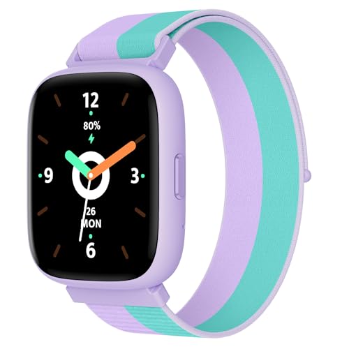 BIGGERFIVE Smart Watch for Kids, 1.8" Fitness Tracker Watch with Pedometer - color: Nylonlilac, size: Single Strap