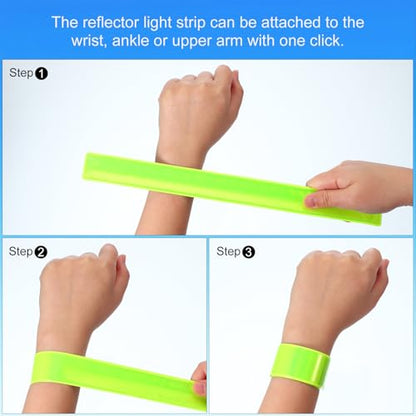 PATIKIL Reflective Slap Bands Snap Bracelet - color: Gold