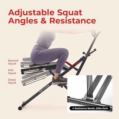 Sunny Health & Fitness Smart Heavy-Duty Row-N-Ride, Full-Body Squat Assist