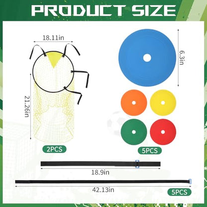 7 PCS Soccer Goal Target Sets Adjustable Straps Training Set for Shooting Accuracy Speed and Agility Practice Sports Training for Lacrosse Football Baseball Hockey