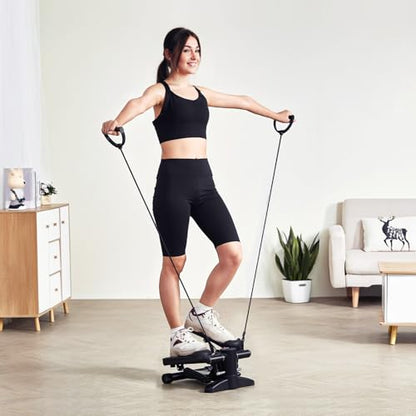 VEVOR Stair Stepper, Mini Stepper for Exercise at Home, Hydraulic Fitness Stepper with Resistance Bands, Full Body Workout Cardio Equipment, Stair Climber - style: Stair Stepper