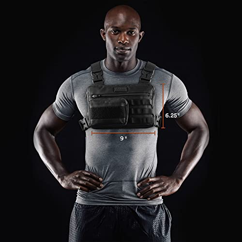 Fitdom Running Chest Pack for Men, Tactical Sports Utility Bag with Pockets - color: Black, style: Maximum Stability