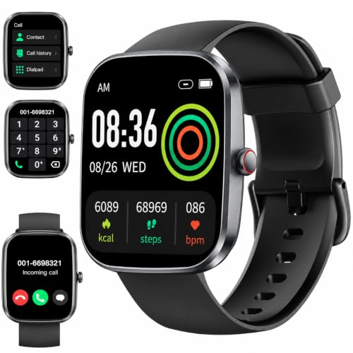 Smart Watch for Men, New 1.91" TFT-LCD Fitness Watch with IP68 Waterproof - color: A-Deep Black