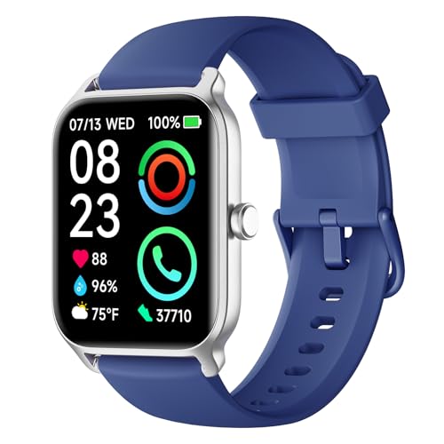 Fitpolo Smart Watch for Men Women Android, Alexa Built-in [1.8" HD Screen] IP68 Waterproof Fitness Watch Bluetooth Call for Android & iPhone with Heart Rate/Sleep/SpO2 Monitor - color: Blue