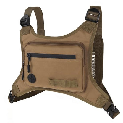 KINGSLONG Running Vest, Chest Bag for Men, Chest Pack, Hiking (F-Brown) - color: F-Brown