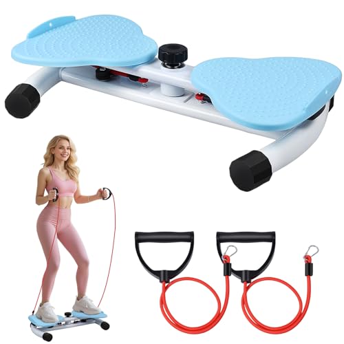 Waist Twister Machine, Ab Twister Board with Resistance Bands - 300 lbs Capacity Home Exercise Equipment for Belly Fat, Core Workout - Noiseless & Anti-Slip for Women/Men - color: Blue
