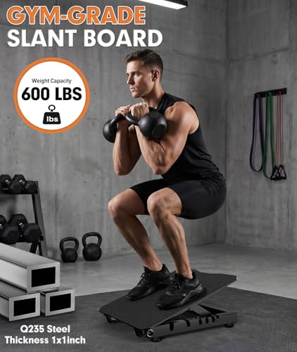 Steel Slant Board for Calf Stretching, Commercial Incline Board - color: Black