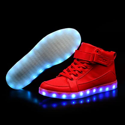 IGxx LED Light Up Shoes for Kids Boys Girls Sparkly Sneakers - color: Red, size: 11.5 Little Kid