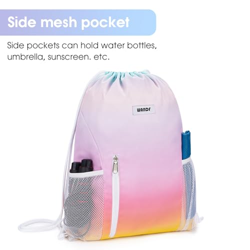 WANDF Drawstring Backpack, Gym Sackpack for Sports - color: Rainbow
