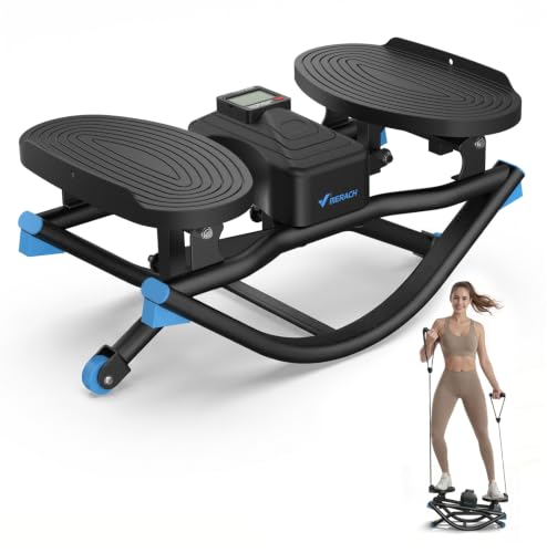 MERACH Rocking Steppers for Exercise at Home, 3D Motion Stair Stepper - color: black&blue