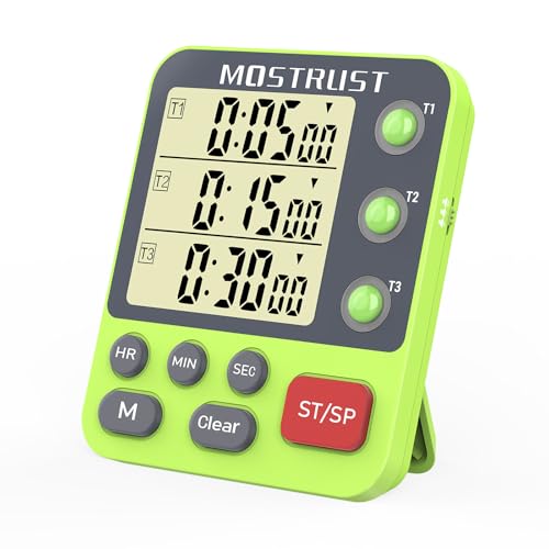 Digital Dual Kitchen Timer, Multiple Channels Countdown Timer - color: Green