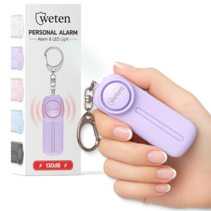 Personal Safety Alarm Keychain for Women, 130dB Panic Pin Siren, Purple - color: E - Purple