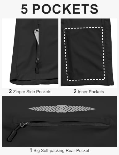 Little Donkey Andy Mens Packable Cycling Jacket Removable Sleeves & Hood - color: Black, size: X-Large