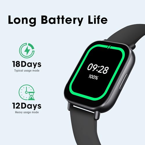 Xiaomi Redmi 5 Active Smart Watch, Step Counter Watch for Women Men with 2" LCD Large Display, 140 Sports Modes, 5ATM Waterproof (Active-Midnight Black) - color: Black
