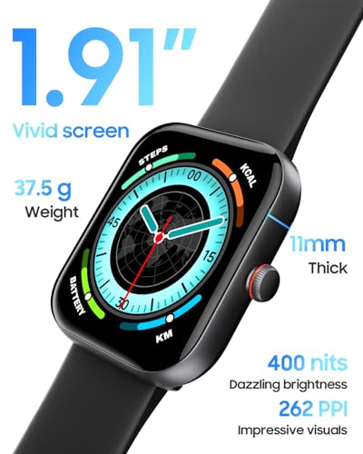 1.91" Smart Watch for Men Women with ALEXA, Fitness Watch for Android iOS - color: Black