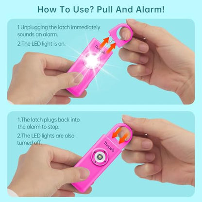 Personal Safety Alarm for Women – Superior Loud Siren & SOS Strobe - color: Rose red