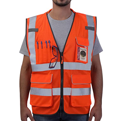 Neopelta Reflective Safety Vest for Men Women with Pockets, Orange Mesh S - color: Orange, size: Small