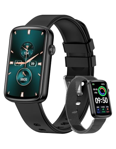 Fitness Tracker, Fitness Watches for Women Men with Heart Rate Monitor Blood Oxygen Sleep Tracker Pedometer, 1.47" Smart Watch Step Calorie Counter for Android iOS IP68 Waterproof - color: Black