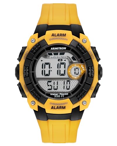 Armitron Sport Men's Digital Chronograph Resin Strap Watch - color: Yellow/Black