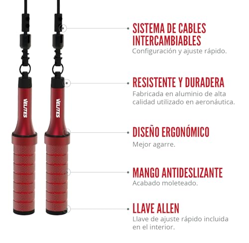 Velites Earth 2.0 Official CrossFit Games Jump Rope, Double Unders - color: Red