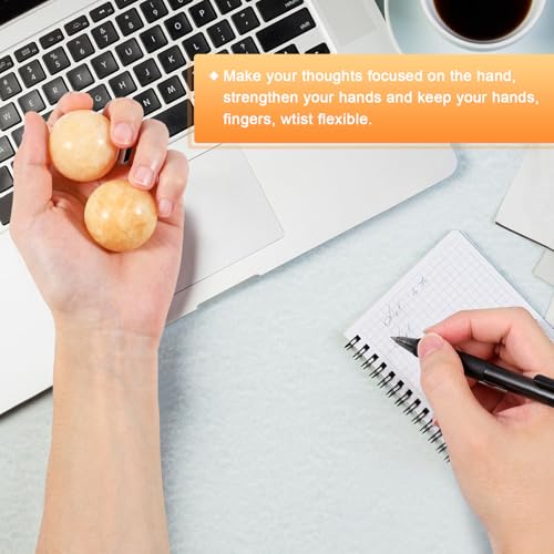Learay 2Pcs Baoding Balls, Boading Balls for Hand Therapy, Beige, 1.57 inch - color: Beige/1.57 Inch