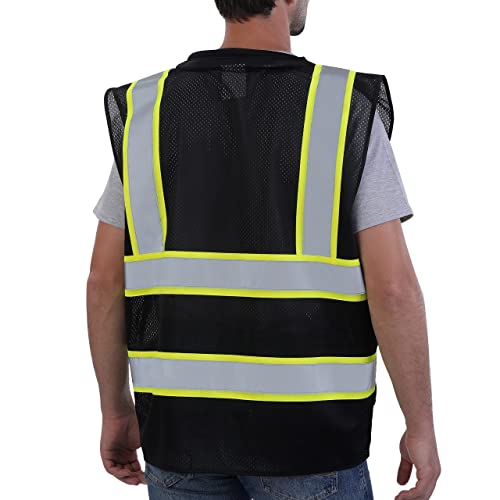 Neopelta Hi Vis Reflective Safety Vest for Men Women Black Mesh/Yellow S - color: Black / Yellow Trim, size: Small