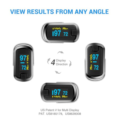 mibest OLED Finger Pulse Oximeter, O2 Meter, Dual Color White/Black