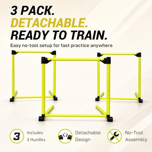 3Pcs Adjustable Height Hurdles Training Equipment, Hurdles Track and Field